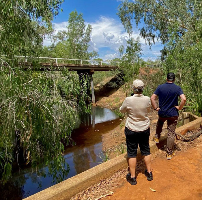 Carol and her colleague visited the Upper King River where the NWGA Science Program is funding a project to investigate managed aquifer recharge to improve water security in the Katherine region.