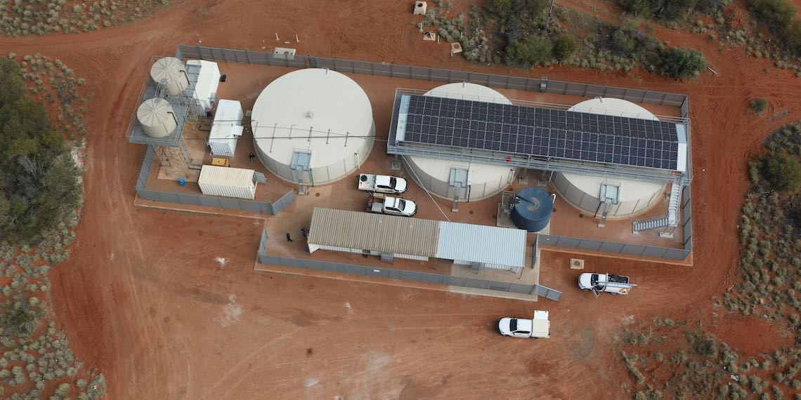 Aerial photograph of a desalination plant