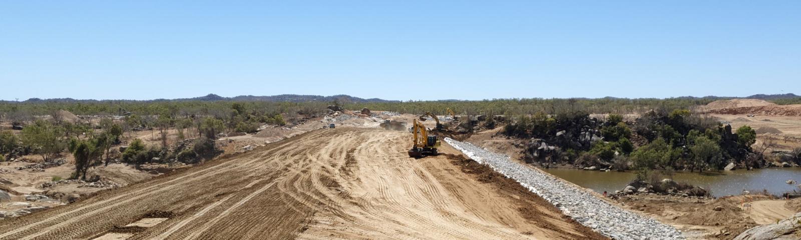 Earthmover during construction at Charleston Dam Facility in Australia Image courtesy Etheridge Shire Council