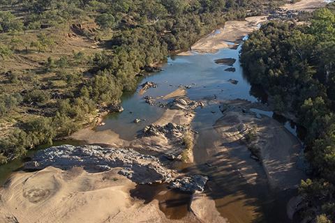North Queensland's Burdekin River, surrounded by bushland. 