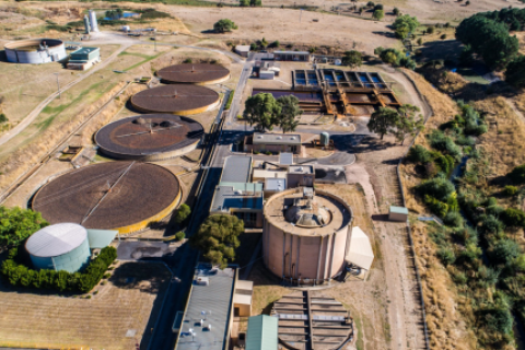 A recycled water treatment plant.