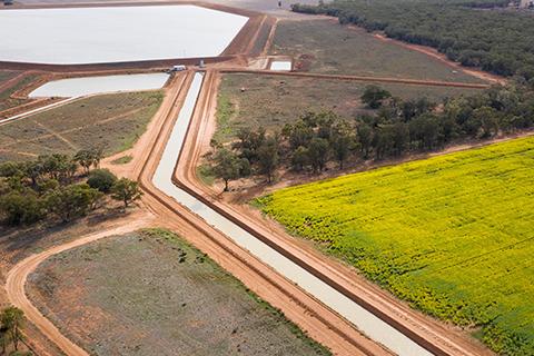 Canola crops and catchment area.
