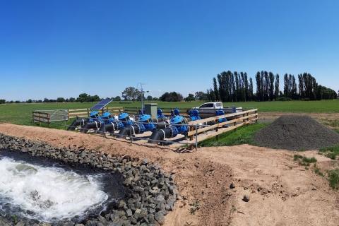 Five outlets structure at Macalister Irrigation District Modernisation Phase 1B Project in Victoria