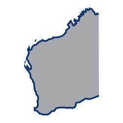 map of Western Australia with coastal area highlighted