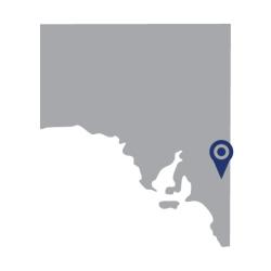Map showing Gerard, Riverland, South Australia